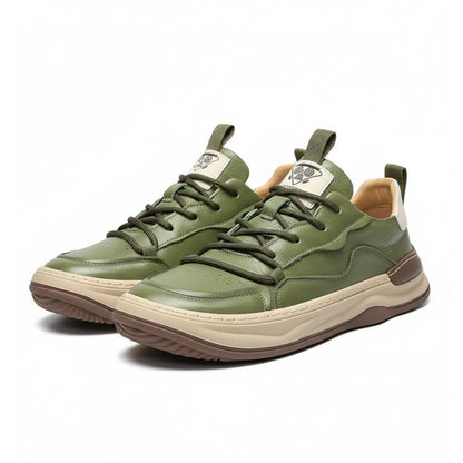 Premium Echtleder Sneaker „Italiana“ in Grün | Schuh Galaxy