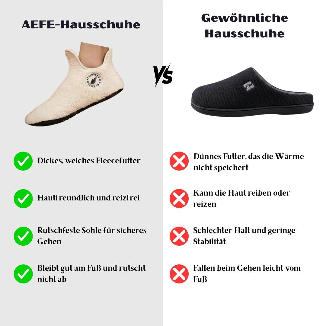 Moderne Fuzzy Hausschuhe „AEFE“ – Seitenansicht | Schuh Galaxy