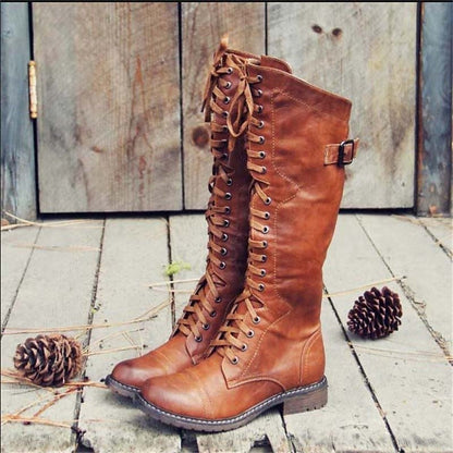 Lena Hohe Schnürstiefel Damen – Seitenansicht | Schuh Galaxy